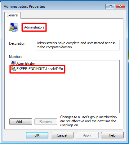 Add an Active Directory User Group to Local Admins via GPO