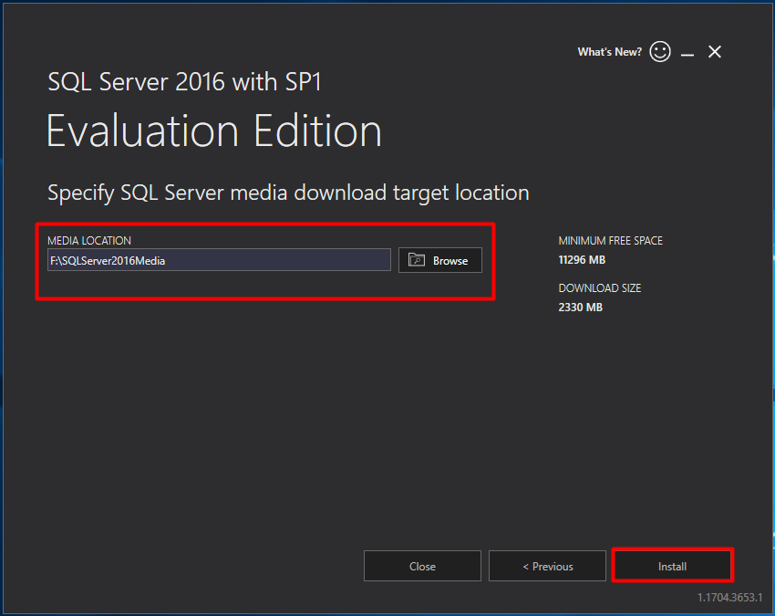 SCCM - Install SQL Server 2016