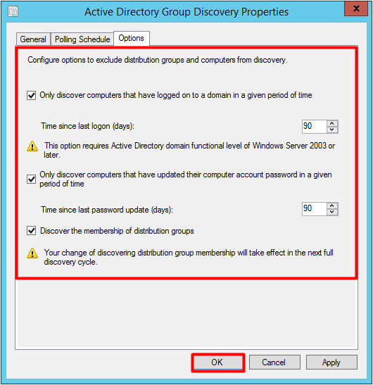 SCCM AD Group DIscovery