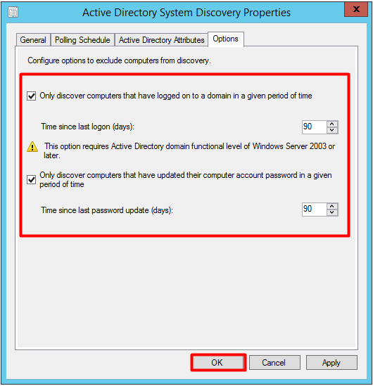 SCCM AD System DIscovery