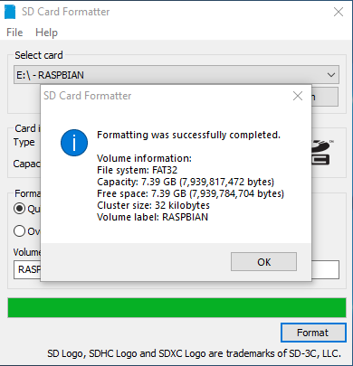 Installing Raspbian on Raspberry Pi 3 B+