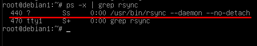 rsync daemon running